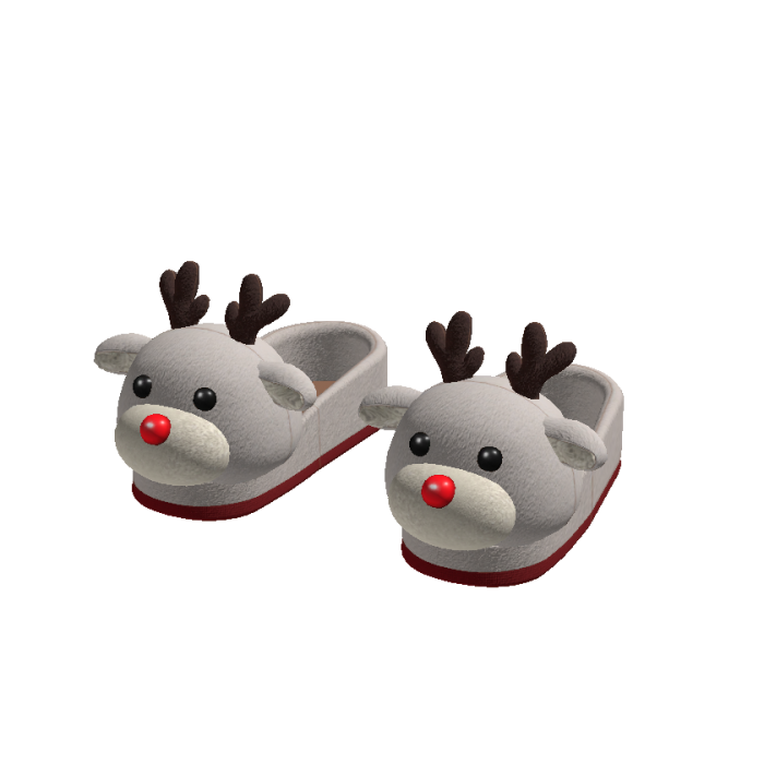 Christmas White Reindeer Slippers