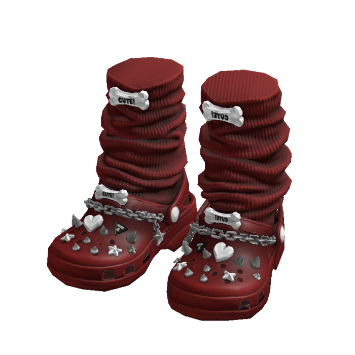 Emo Red Crocs w/ Socks