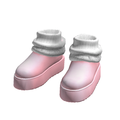 Pink Fur Slippers Leg Warmers Woman