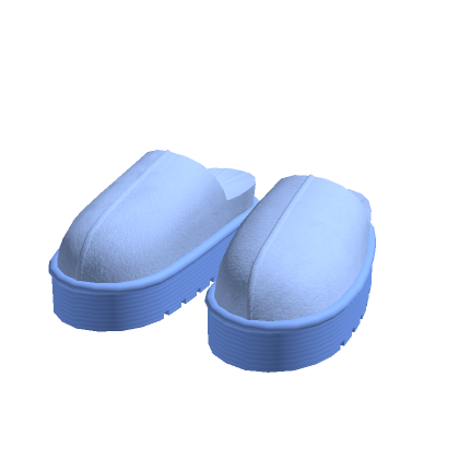 Blue Cozy Platform Slippers