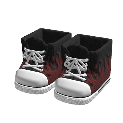 Dark Red Fire Canvas Shoes