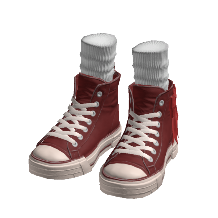 Red High Top Sneakers w/ Socks