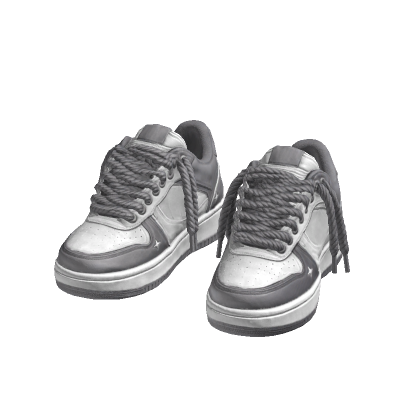 Y2K Chunky Lace Sneakers (Grey) thumbnail