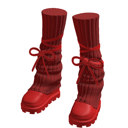 Red Ribbon Shoes and Leg Warmers