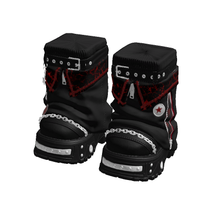 Y2K Stylish Arctic Boots Black And Red