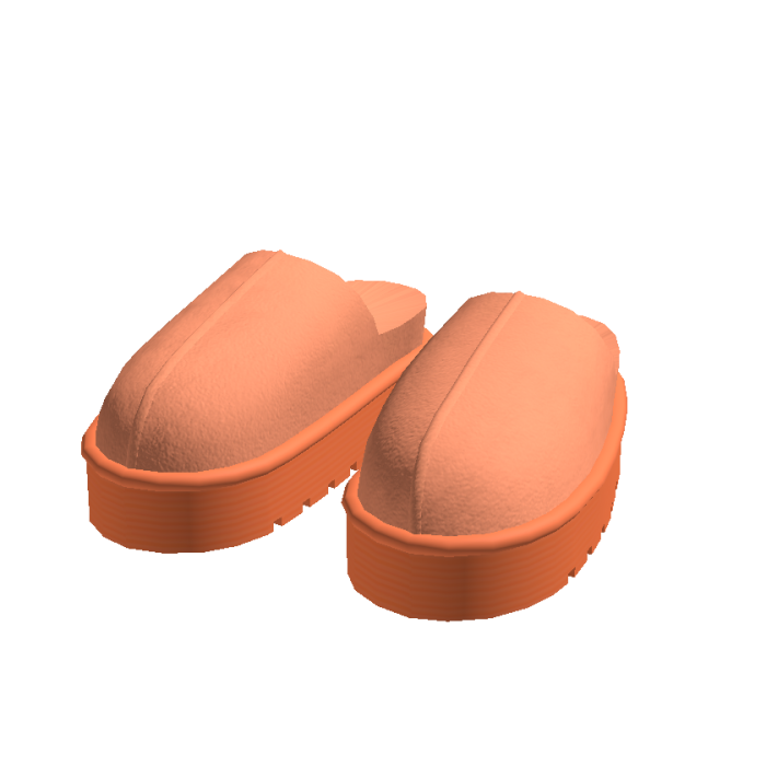 Orange Cozy Platform Slippers