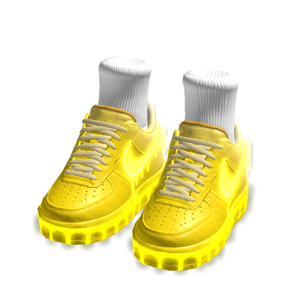 Yellow GLOWING Drip Sneakers w/ Socks