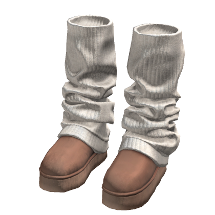 Brown Cozy Winter Boots w/ White Leg Warmers