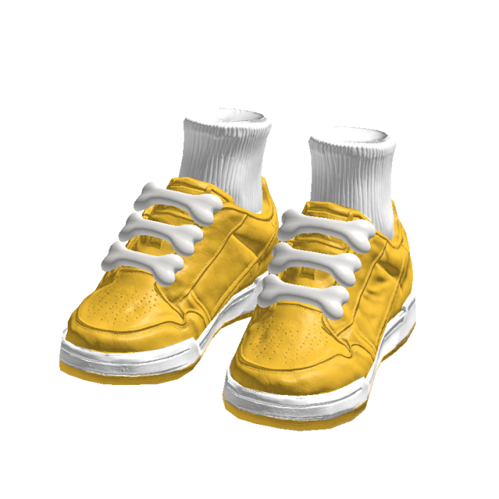 Yellow Chunky Bone Sneakers w/ Socks