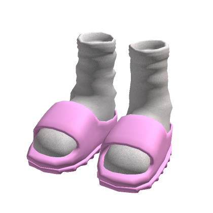 Pink Ye Slides With Socks thumbnail