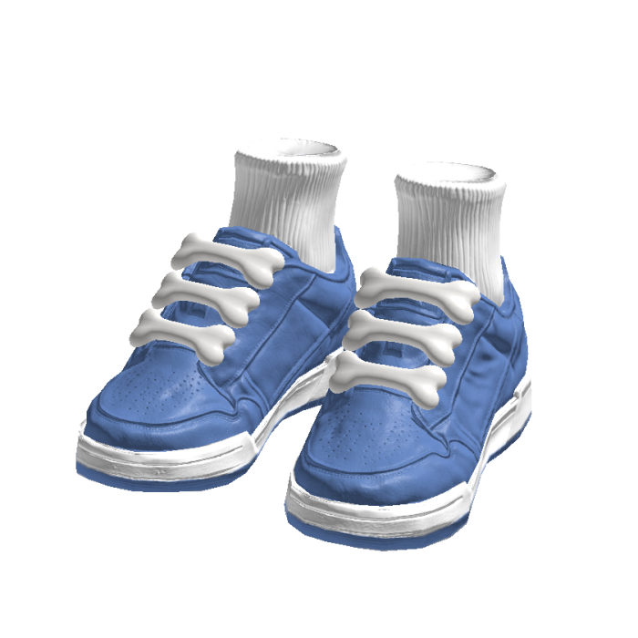Blue Chunky Bone Sneakers w/ Socks