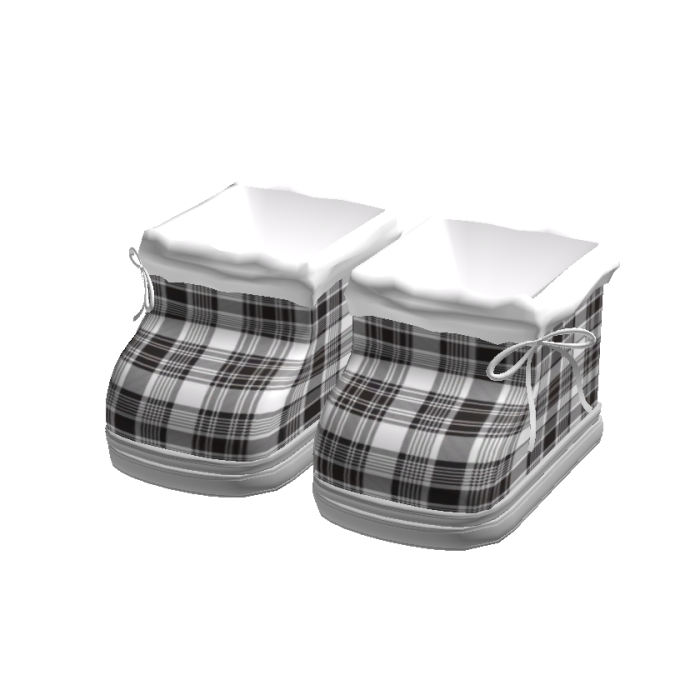 cute plaid fluffy winter boots
