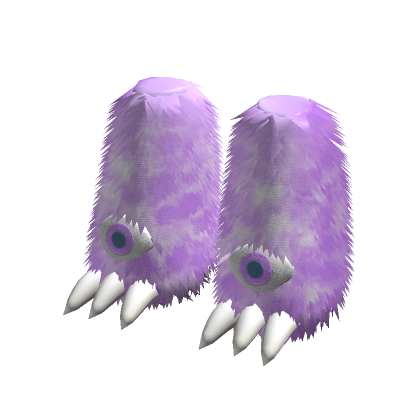 creepycute halloween purple fur monster boots
