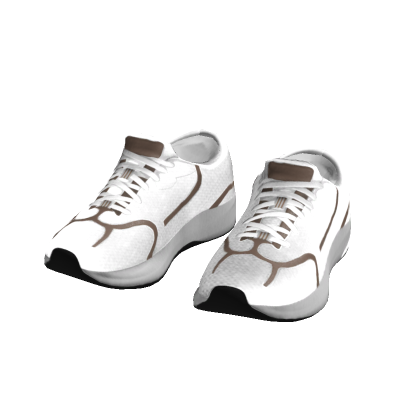 Beige & White Chunky Runner Sneakers thumbnail