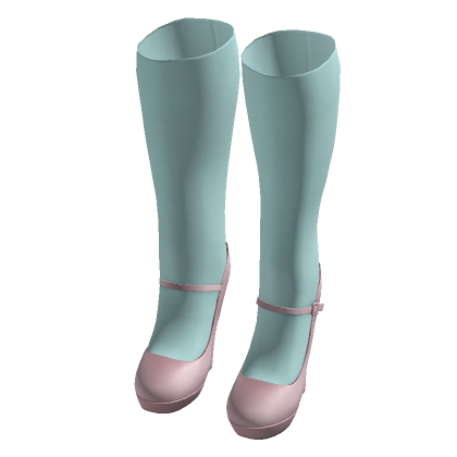 ☆ pink wedge heels with teal socks (It-girl ver.) thumbnail