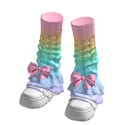 ✨ Coquette Rainbow Warmers White Shoes