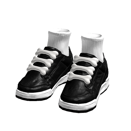 Black Chunky Bone Sneakers w/ Socks