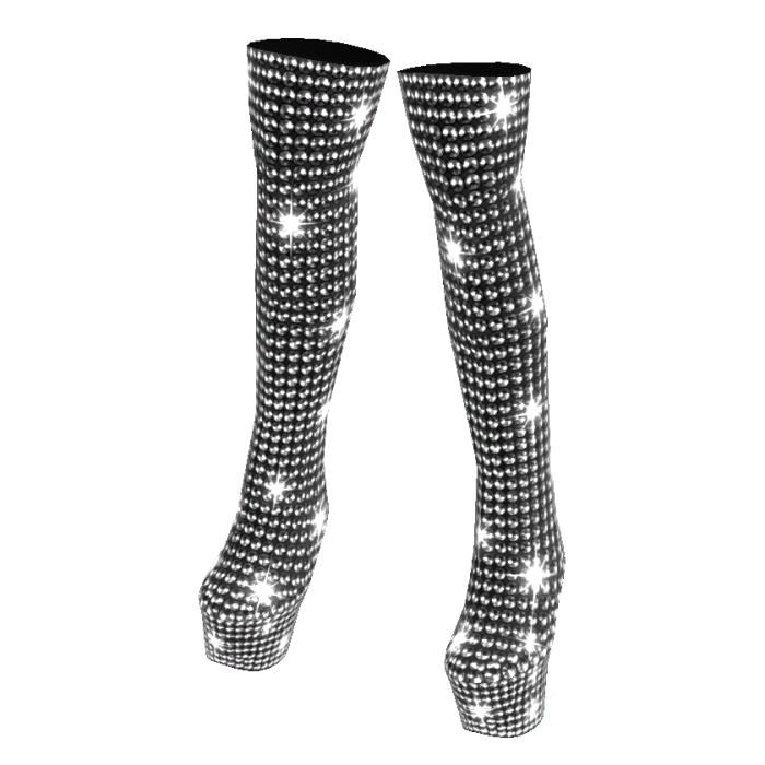 ✅🔴GLOWING Black Lux Glam Drip Boots✅🔴
