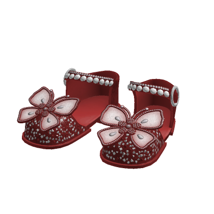 Red Glitter and Gems Butterfly Sandals