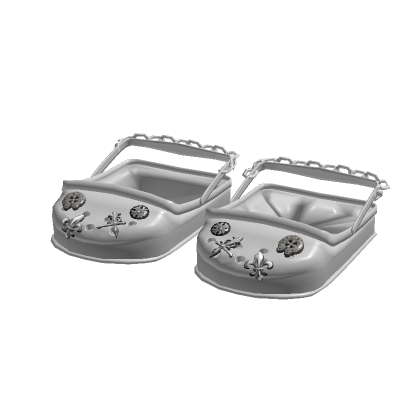 Emo Goth Cross Crocs Plastic Shoes White thumbnail