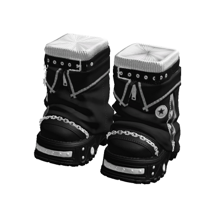 Y2K Stylish Arctic Boots Black and White