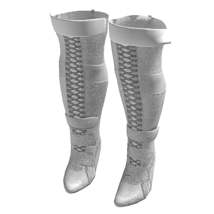 White Sporty Thigh High Laced Heels (It Girl)
