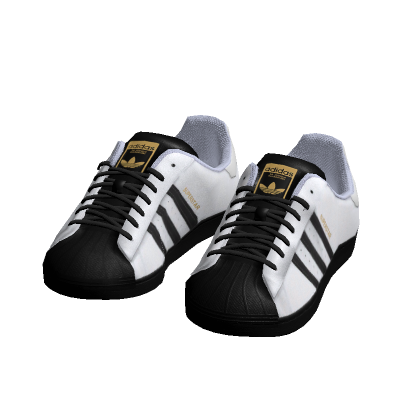 Adidas Superstar White and Black Shoes
