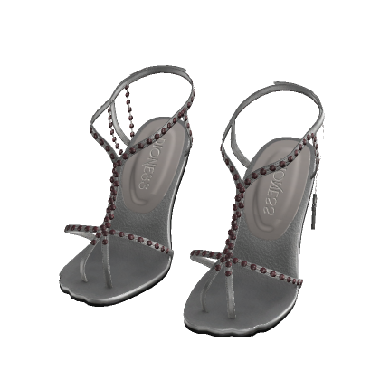 Silver Rosary Heels