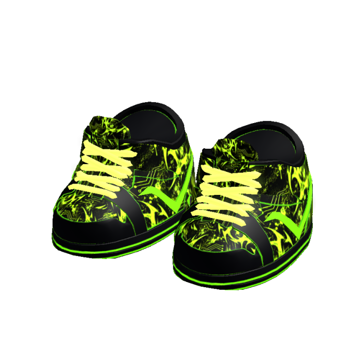 Emissive Glowing Neon Green Cyber Shoes