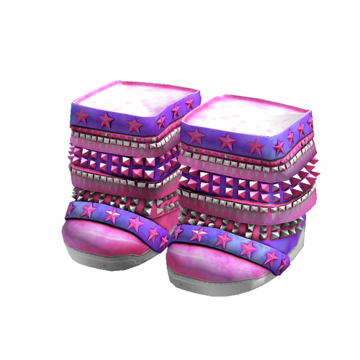 Purple & Pink Studded Spikes Scene Boots Y2K