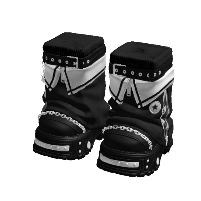 Y2K Stylish Arctic Boots Black and White
