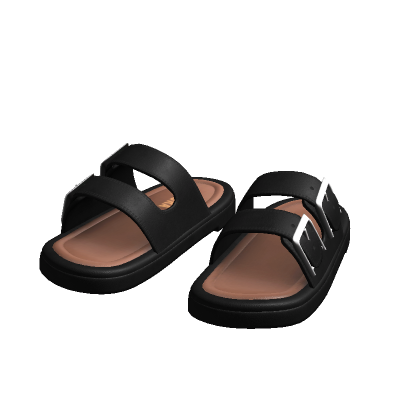 Black Buckle Sandals thumbnail