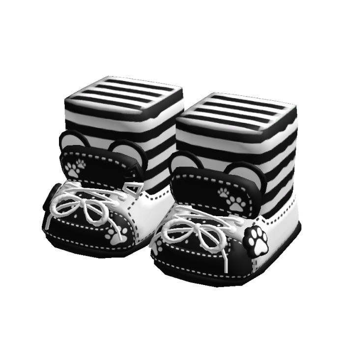 🐻🐾 cute kawaii black panda bear shoes w socks