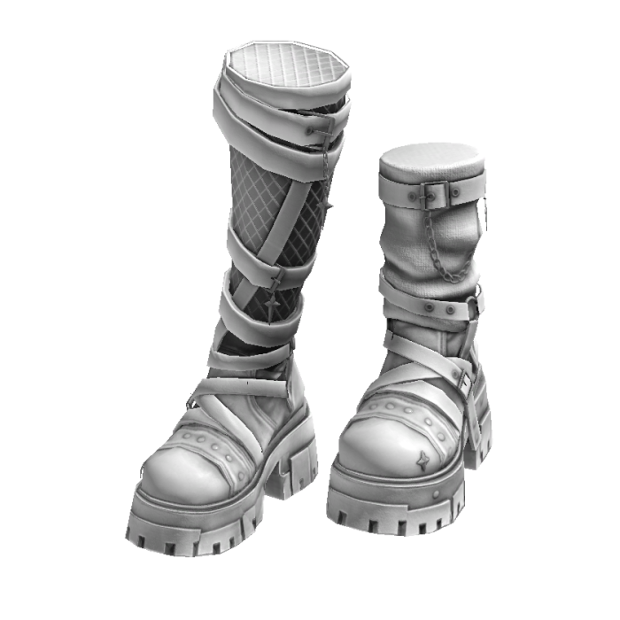 White Chunky Emo Goth Asymmetrical Platform Boots