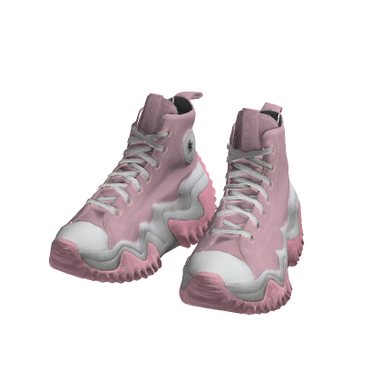 Chunky Canvas Wave Platform High-Tops - Pink