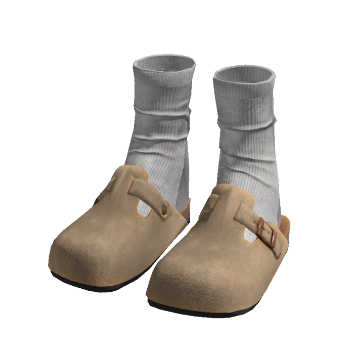 Cozy Slippers Boston Beige Clogs w/ Socks