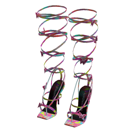 Pink Colorful Heels with Long Ribbons (itGirl)