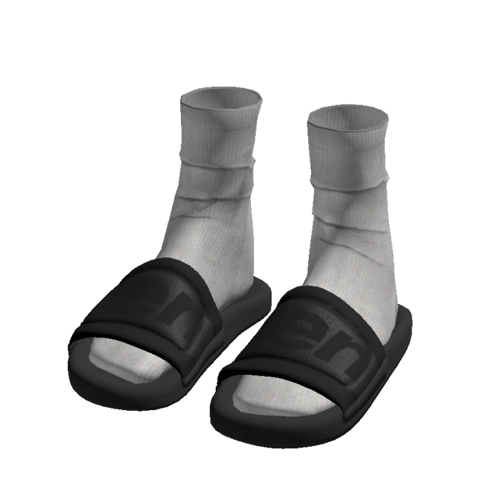 Black Zen Streetwear Slides w/ White Socks