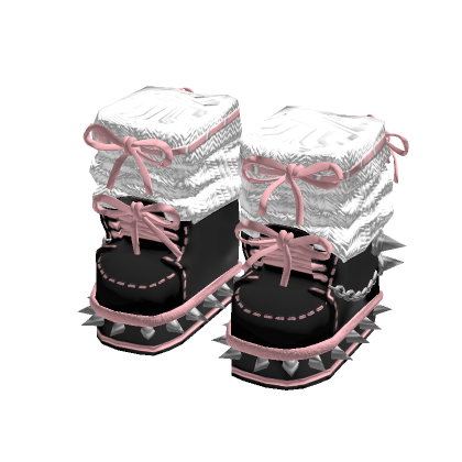 3.0 Black & Pink Preppy Boots & Cozy Leg Warmers