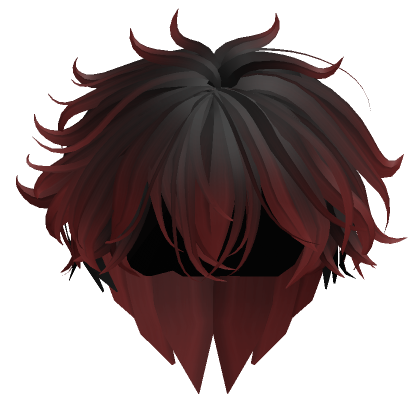 Messy Anime Boy Hair in Red & Black | Roblox Item - Rolimon's