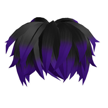Messy Swept Hair (black to blue) - Roblox