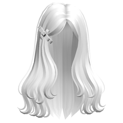 Roblox Item Cute Dolly Hair with Ribbon Hairpin (White)