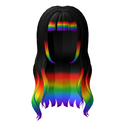 Roblox Item Beautiful Wavy Rainbow Hair