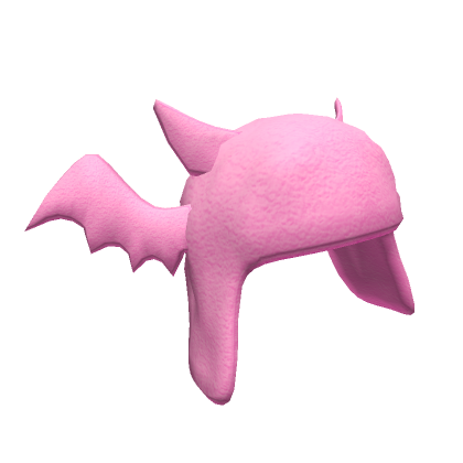 Roblox Item Pink Fuzzy Bat Wing Hat