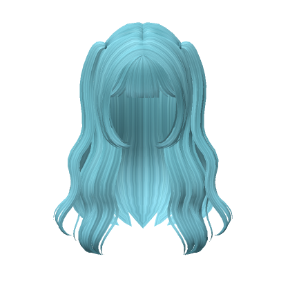 Cute Fluffy Pigtails(Sky Blue)'s Code & Price - RblxTrade