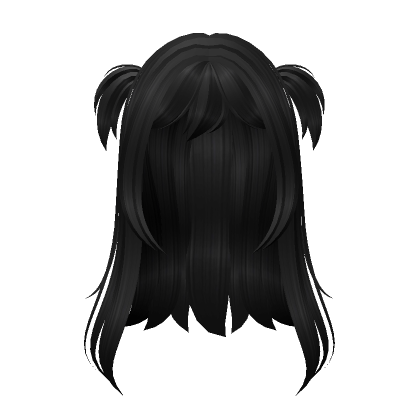 Cute messy black hair w/ pigtails | Roblox Item - Rolimon's