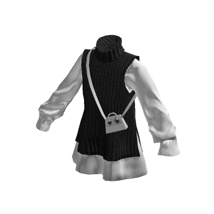 Layered Dress Shirt Sweater & Cute Bag Black | Roblox Item - Rolimon's