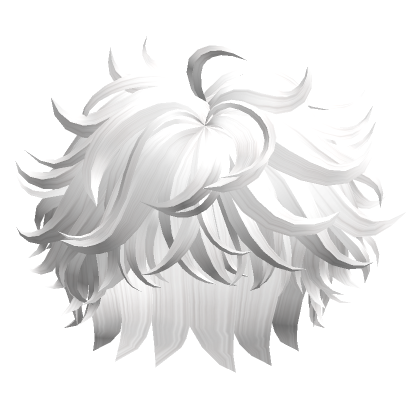Messy Fluffy Anime Hair (White) - Roblox
