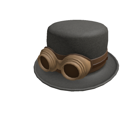 Grey Steampunk Hat With Goggles - Roblox
