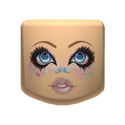 Roblox Item Gyaru Face with Stickers in Pale
